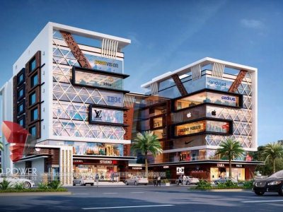 3d-visualization-architectural-visualization-photorealistic-renderings-junagadh-comercial-complex-evening-view